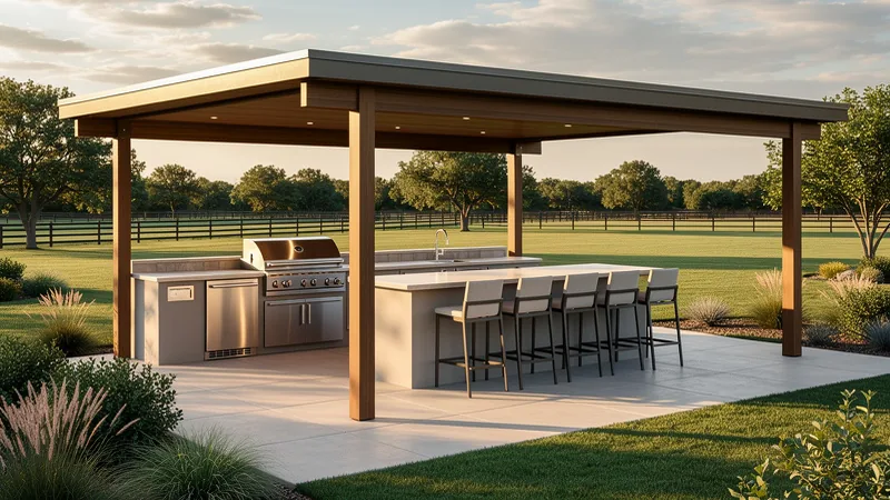 Full outdoor kitchen build on a spacious property in Centerview, MO